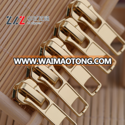 Light gold color slider 5# auto lock metal zipper slider