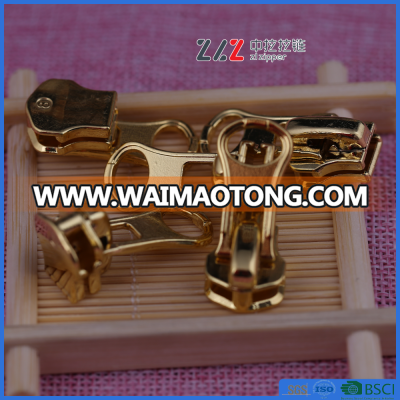 #8 Nickel-free auto-lock light gold Slider with RJ8008 puller nickel-free zinc alloy zipper head